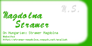 magdolna stramer business card